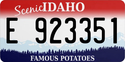 ID license plate E923351