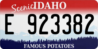 ID license plate E923382