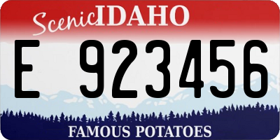 ID license plate E923456