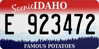 ID license plate E923472