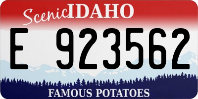 ID license plate E923562