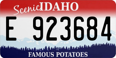 ID license plate E923684