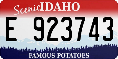 ID license plate E923743