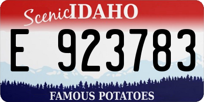 ID license plate E923783