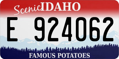 ID license plate E924062