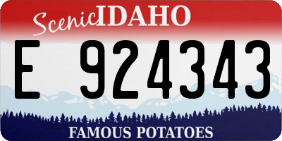 ID license plate E924343
