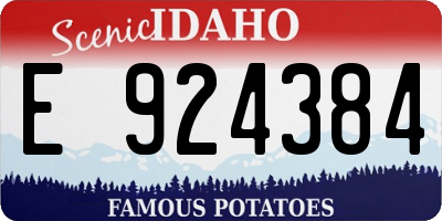 ID license plate E924384