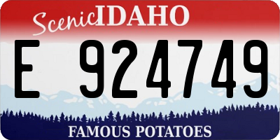 ID license plate E924749