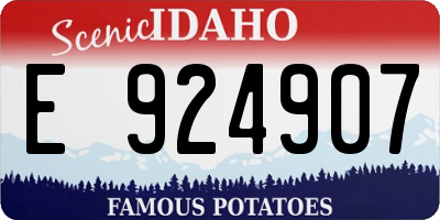 ID license plate E924907