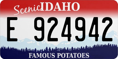 ID license plate E924942