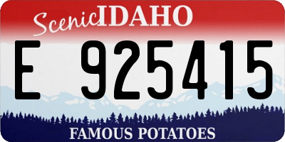 ID license plate E925415