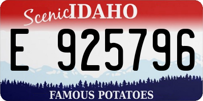 ID license plate E925796