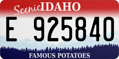 ID license plate E925840