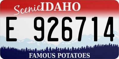 ID license plate E926714