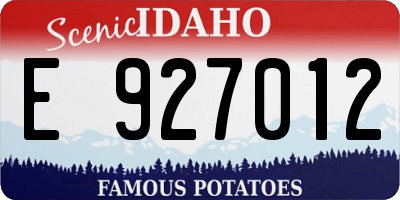 ID license plate E927012