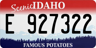 ID license plate E927322