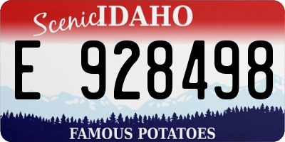 ID license plate E928498