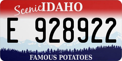 ID license plate E928922