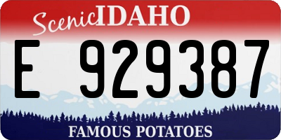 ID license plate E929387
