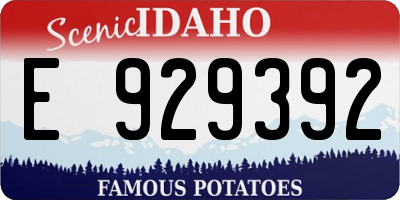 ID license plate E929392