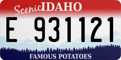 ID license plate E931121
