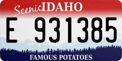 ID license plate E931385