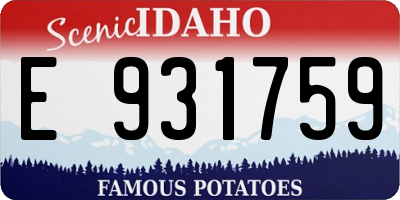 ID license plate E931759
