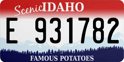 ID license plate E931782