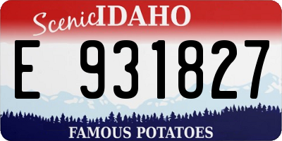 ID license plate E931827