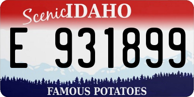 ID license plate E931899
