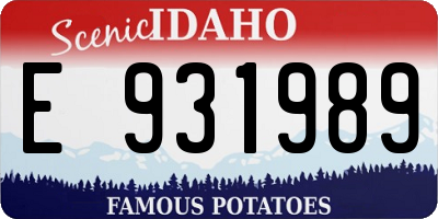ID license plate E931989