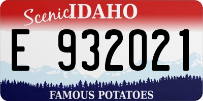 ID license plate E932021