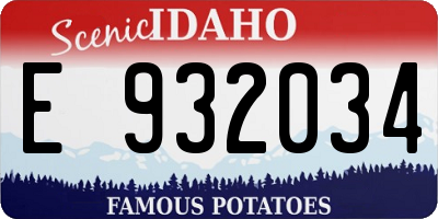ID license plate E932034