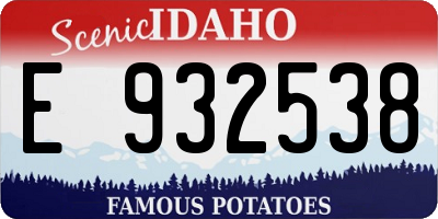 ID license plate E932538