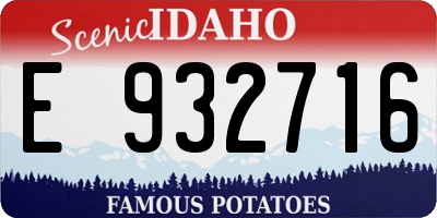 ID license plate E932716