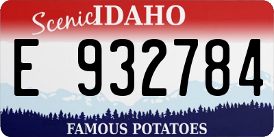 ID license plate E932784