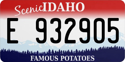 ID license plate E932905