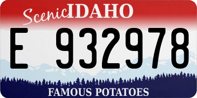 ID license plate E932978