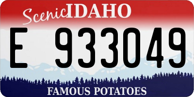 ID license plate E933049