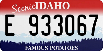 ID license plate E933067