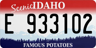 ID license plate E933102