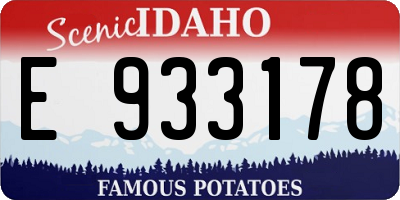 ID license plate E933178
