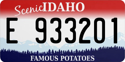 ID license plate E933201