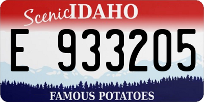 ID license plate E933205