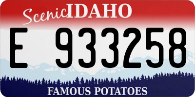 ID license plate E933258