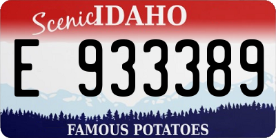 ID license plate E933389
