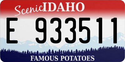 ID license plate E933511
