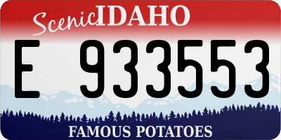 ID license plate E933553