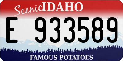 ID license plate E933589