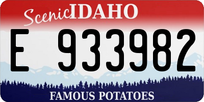 ID license plate E933982